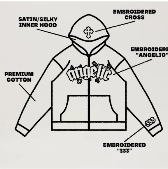 Angelic Motion Black Onyx Zipup Hoodie Mens Size M - Picture 3 of 8